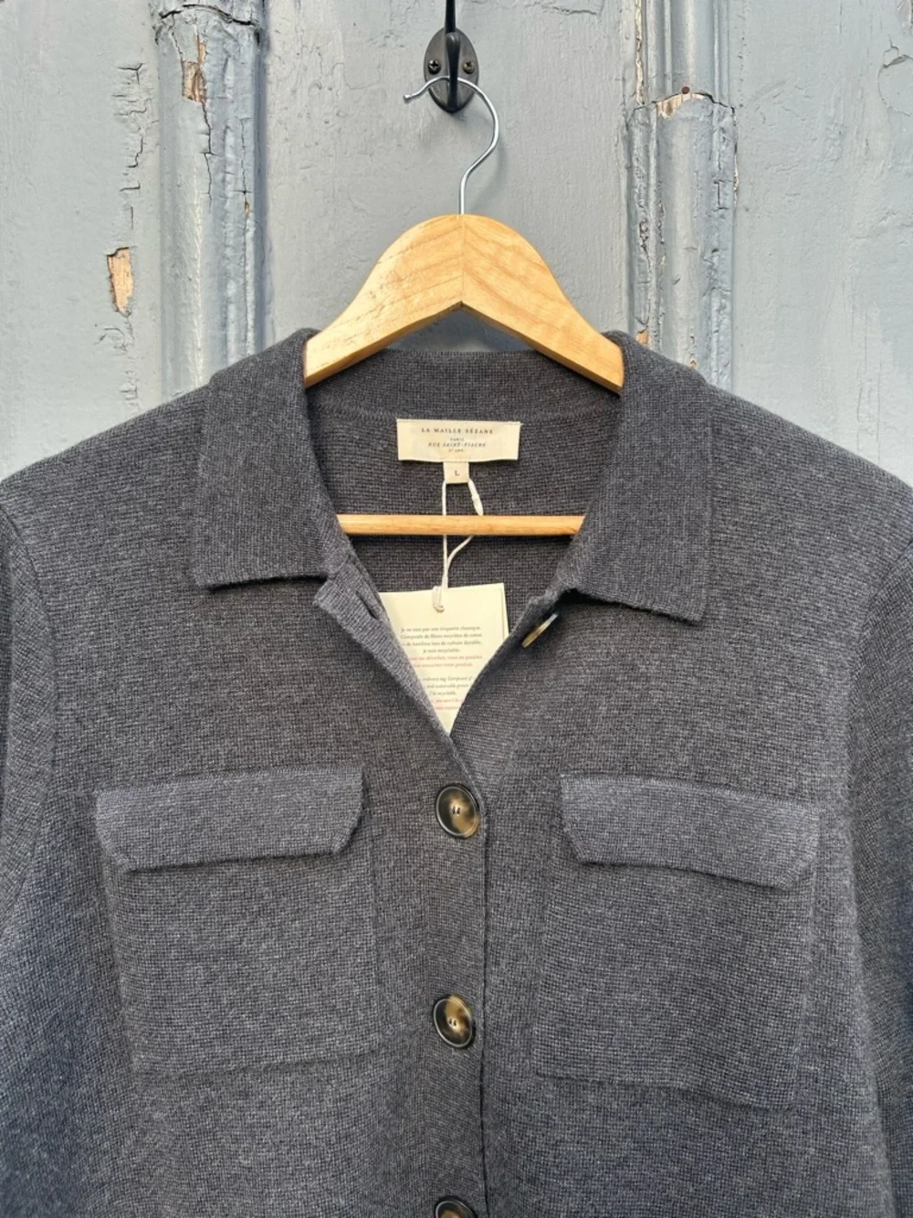Sezane Anthracite Grey Betty Cardigan, BNWT, Size L - Picture 8 of 11